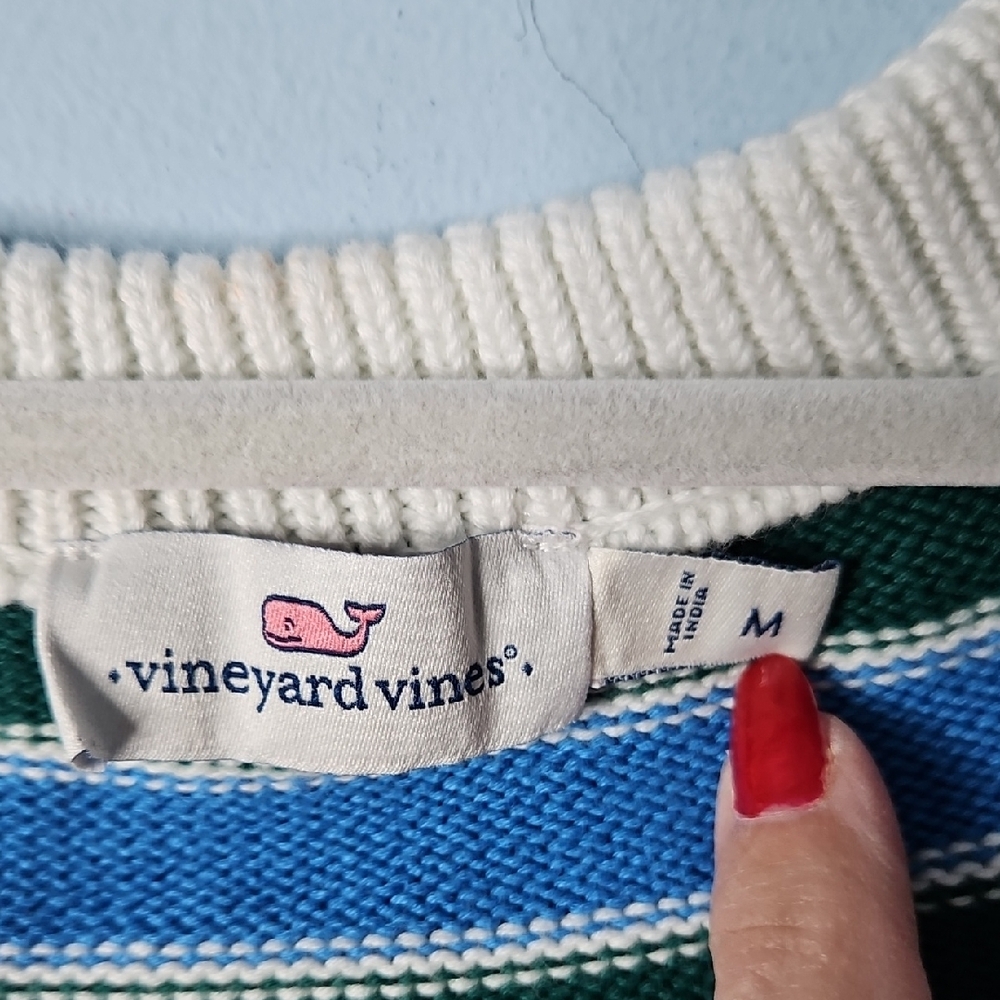Vineyard Vines Women’s Long Sleeve Cable Knit Varsity Sweater M - Picture 4 of 12